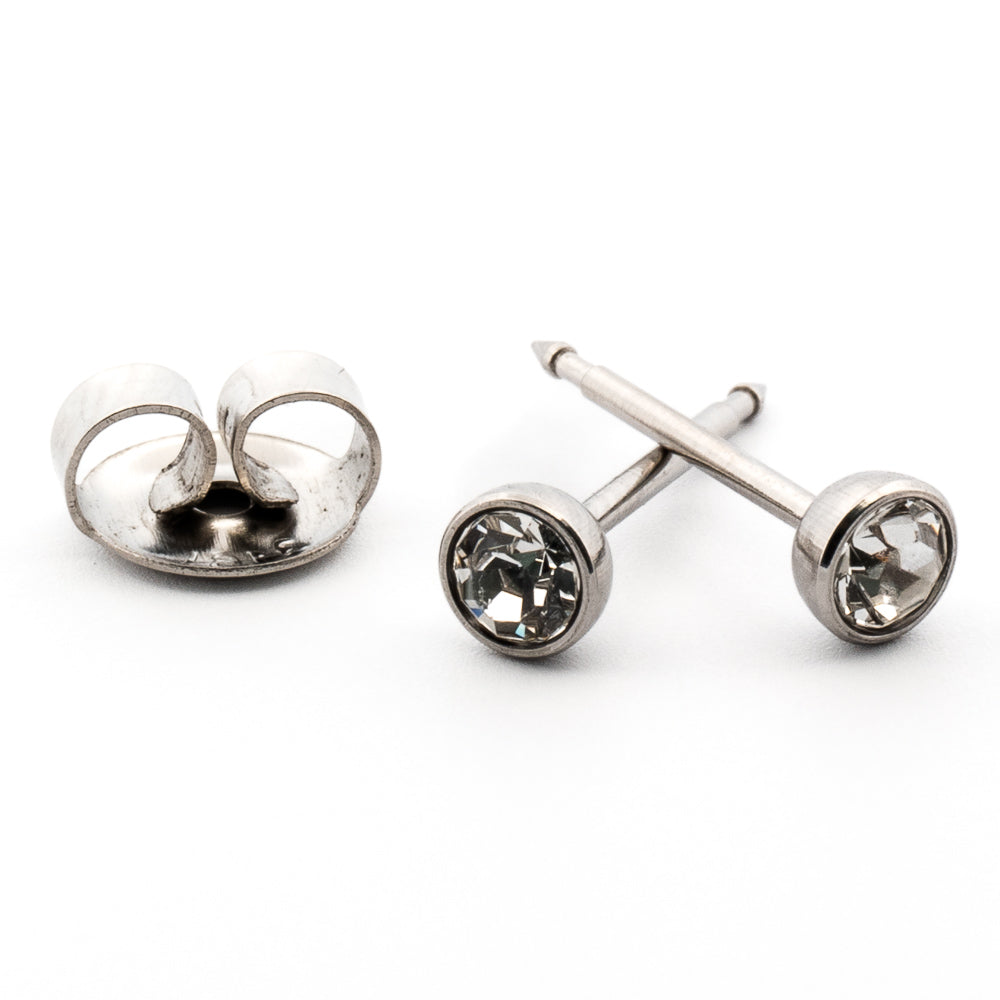 April (Crystal) Silver Earrings 4 mm Earrings