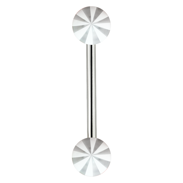 14g Striped Tongue Bar White Surgical Steel / White Barbell