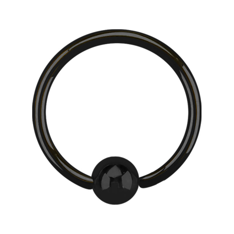 20g Anodized Surgical Steel Black Nose Ring for a nose piercing