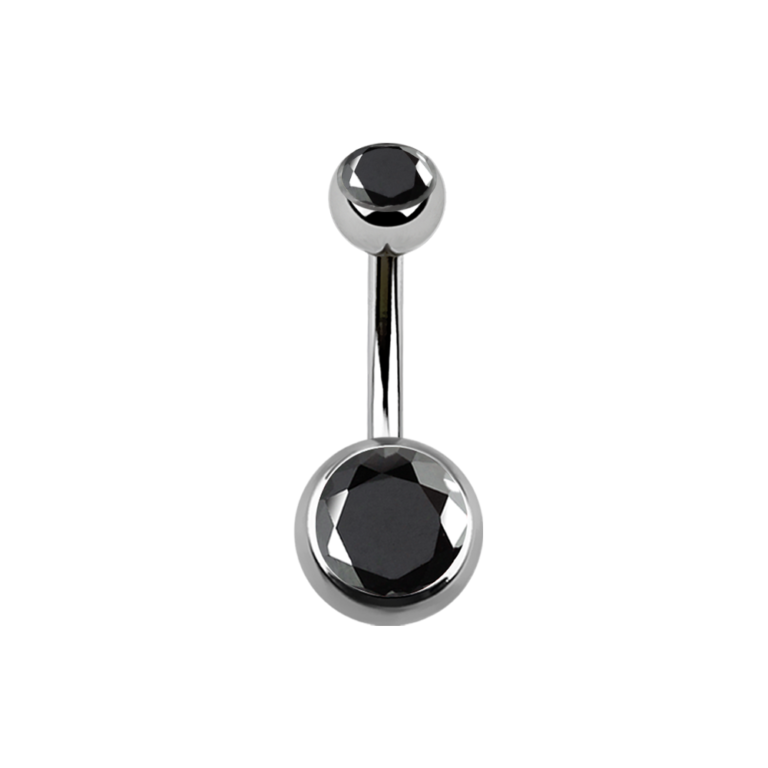Black Surgical Steel Navel Bar – Keen on Piercing