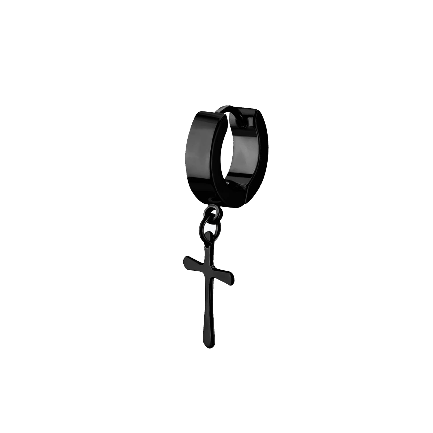 Black Surgical Steel Cross Huggie – Keen on Piercing