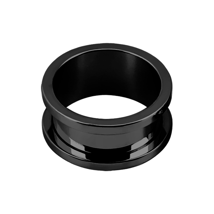 PVD Plated Surgical Steel Screw Tunnel Black 25mm / Black Stretchers