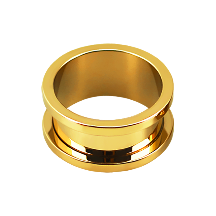 PVD Plated Surgical Steel Screw Tunnel Gold 25mm / Gold Stretchers