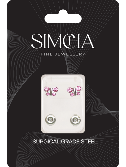 October - Rose Butterfly Earrings Earrings