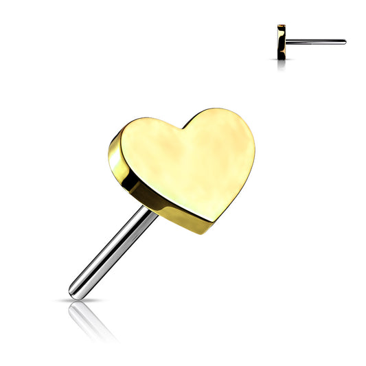 Gold Titanium Heart Threadless Top
