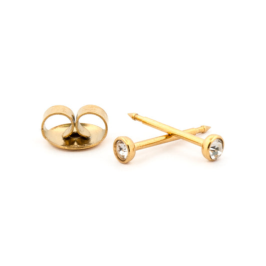 April (Crystal) Gold Earrings