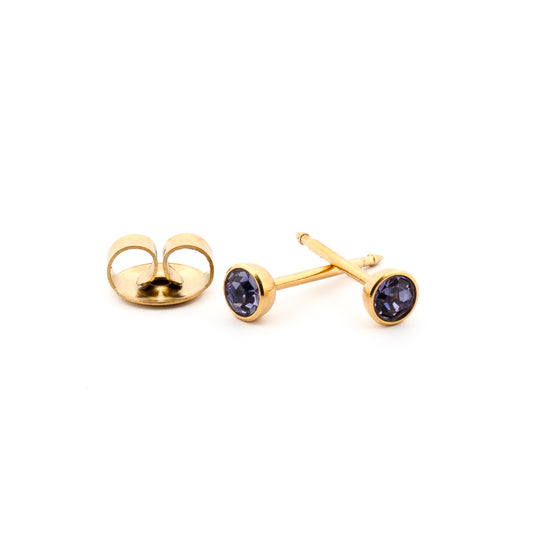 June (Tanzanite) Gold Earrings