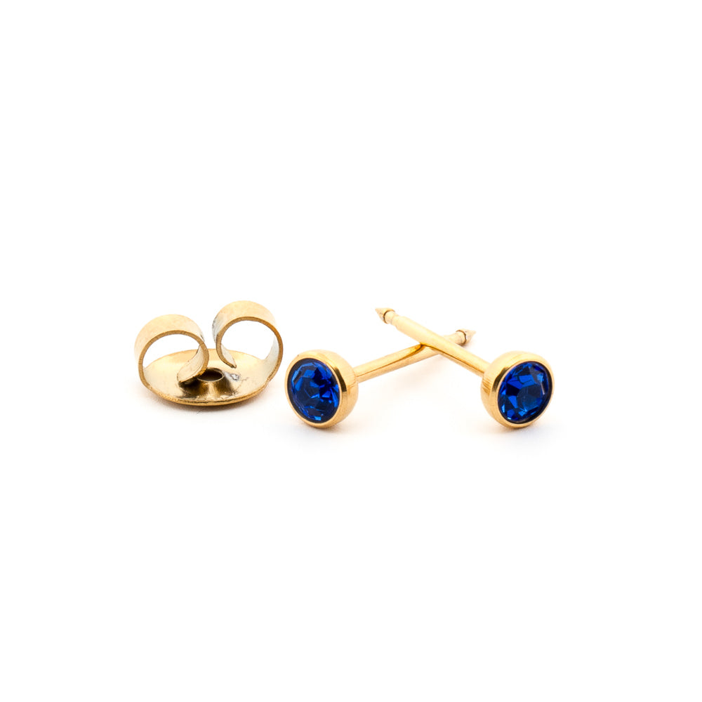 September (Sapphire) Gold Stud Set