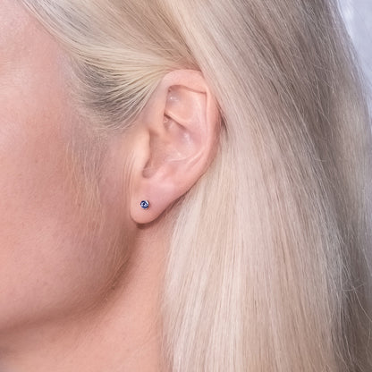June (Tanzanite) Silver Earrings