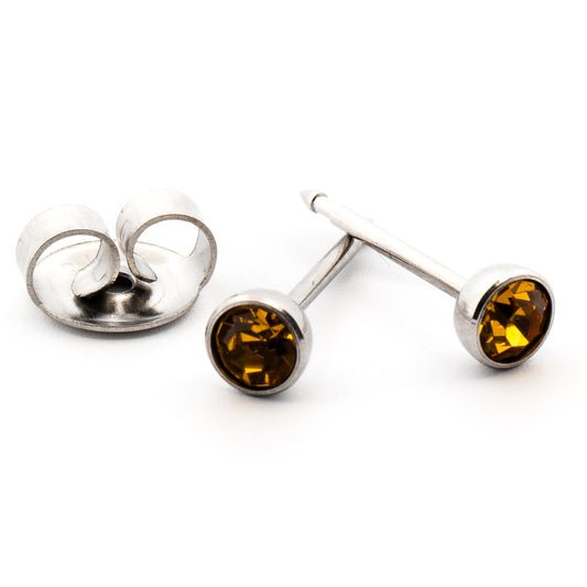 November (Topaz) Silver Stud Set