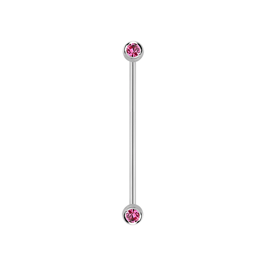 14g Surgical steel Industrial barbell Rose