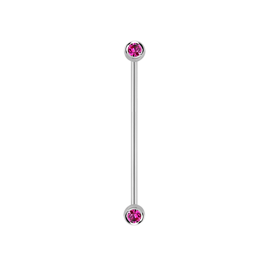 14g Surgical steel Industrial barbell Fuchsia