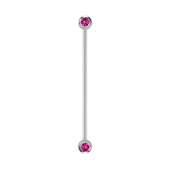 14g Surgical steel Industrial barbell Fuchsia