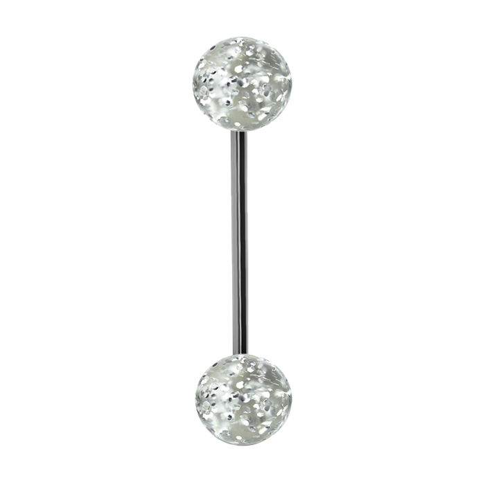 14g Cubic Zirconia Acrylic Tongue Bar