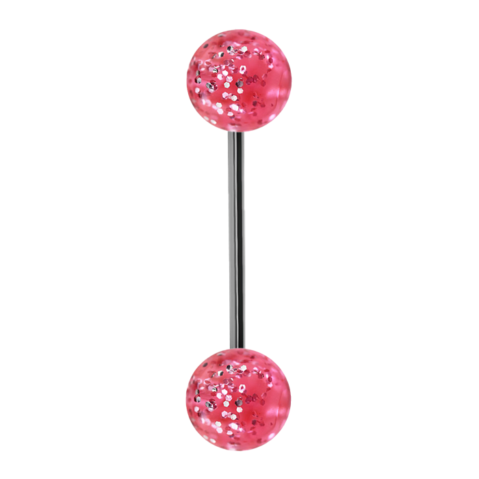 14g Pink Acrylic Tongue Bar 14 Gauge / Surgical Steel / Pink Barbell