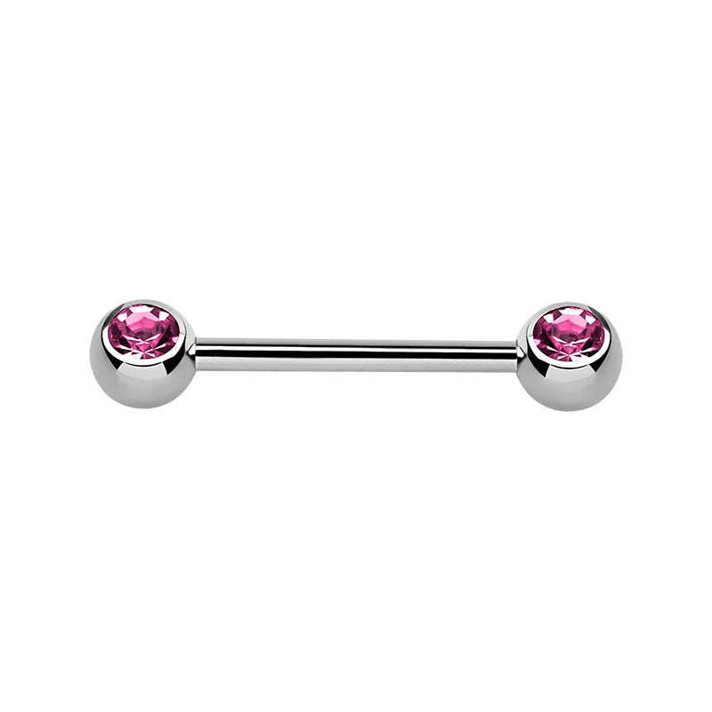 Silver Surgical Steel Rose Nipple Bar 12mm / Surgical Steel / Rose Barbell