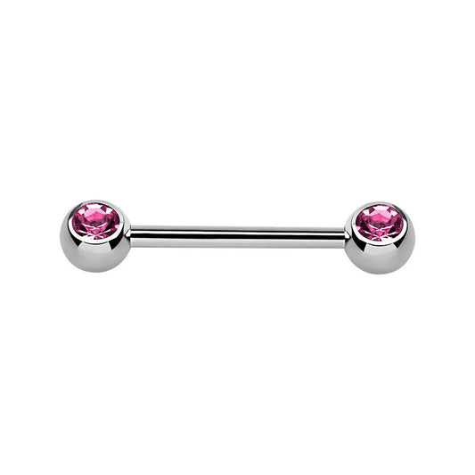 Silver Surgical Steel Rose Nipple Bar 12mm / Surgical Steel / Rose Barbell