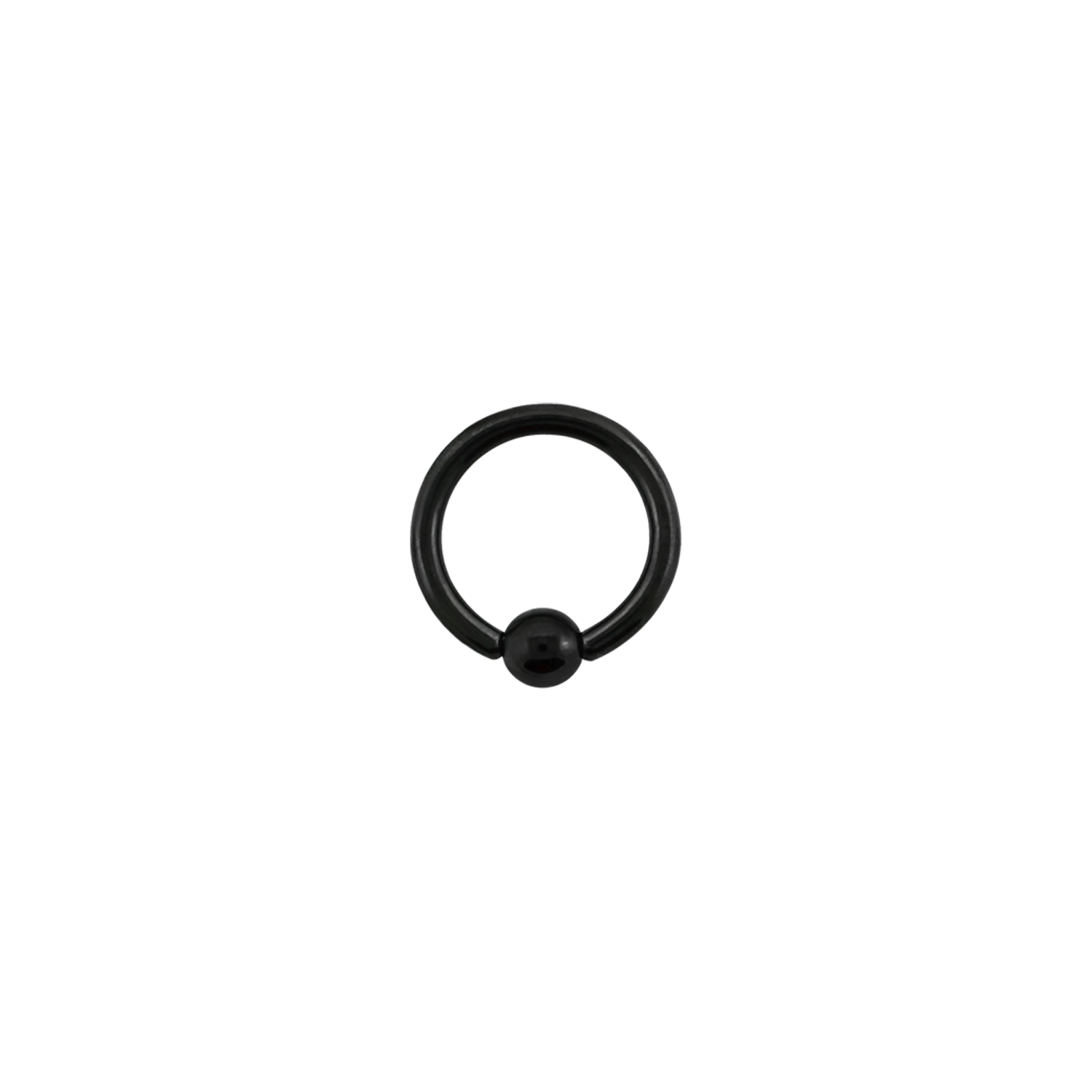Black 16g Surgical Steel BCR (Ball Closure Ring) 12mm / Surgical Steel / Black Ball Closure Ring