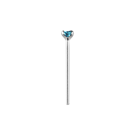 Sterling Silver Aquamarine Claw Nose Stud
