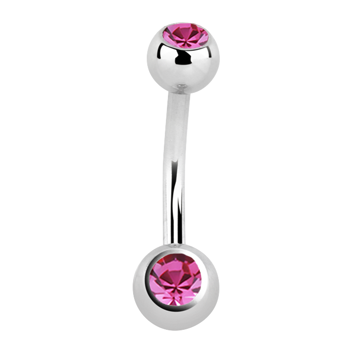 Surgical Steel Small Rose Navel Bar 10mm / Surgical Steel / Rose Navel Bar