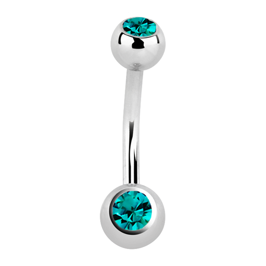 Surgical Steel Small Aquamarine Navel Bar