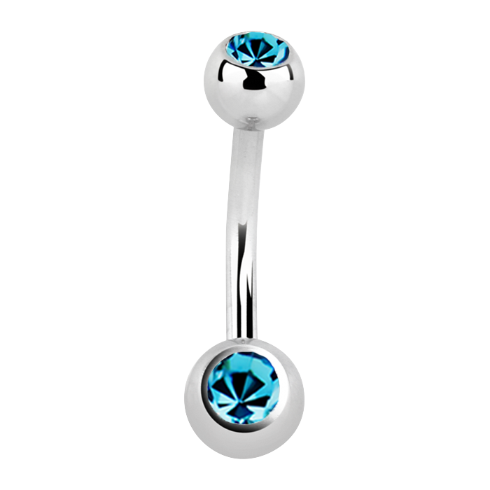 Surgical Steel Small Blue Zircon Navel Bar