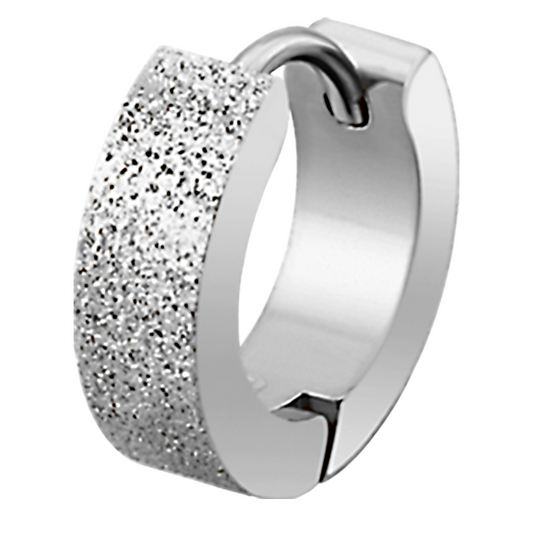Silver Surgical Steel Sparkly Huggie