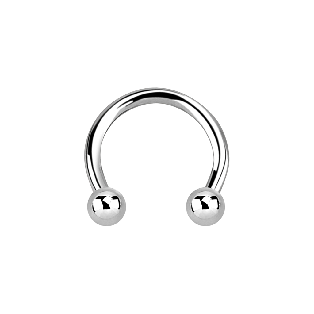 16g Silver Circular (Horse Shoe) With Balls 12mm / 16 Gauge / Silver Horseshoe