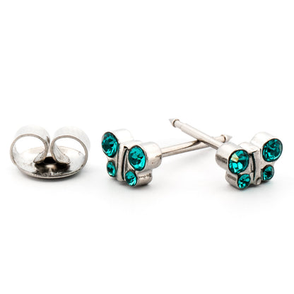 December - Blue Zircon Butterfly Earrings