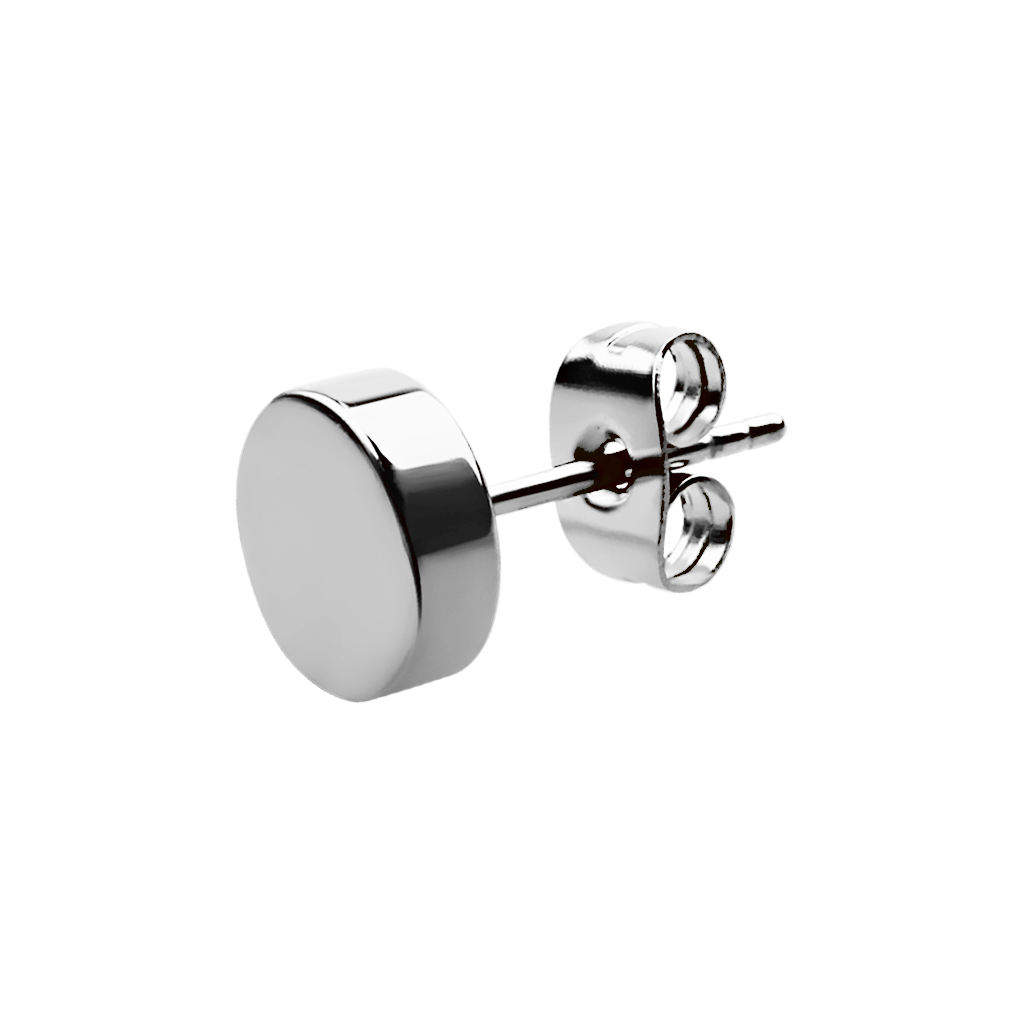 Silver Surgical Steel Fake Plug Earring 8mm / Surgical Steel / Silver
