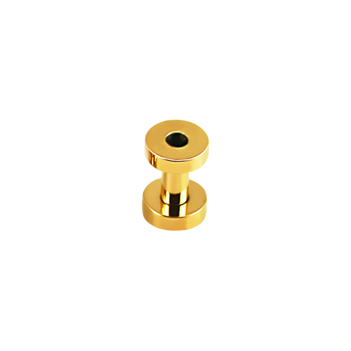 PVD Plated Surgical Steel Screw Tunnel Gold