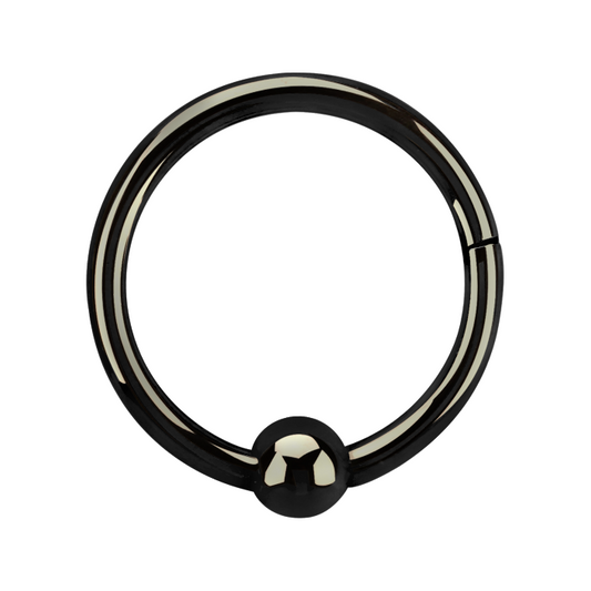 16g Black PVD Plated Surgical Steel Hinged BCR