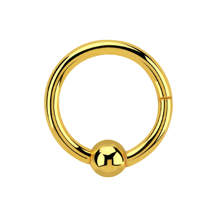 16g Gold PVD Plated Surgical Steel Hinged BCR 6mm / Surgical Steel / Gold Hinged Ring