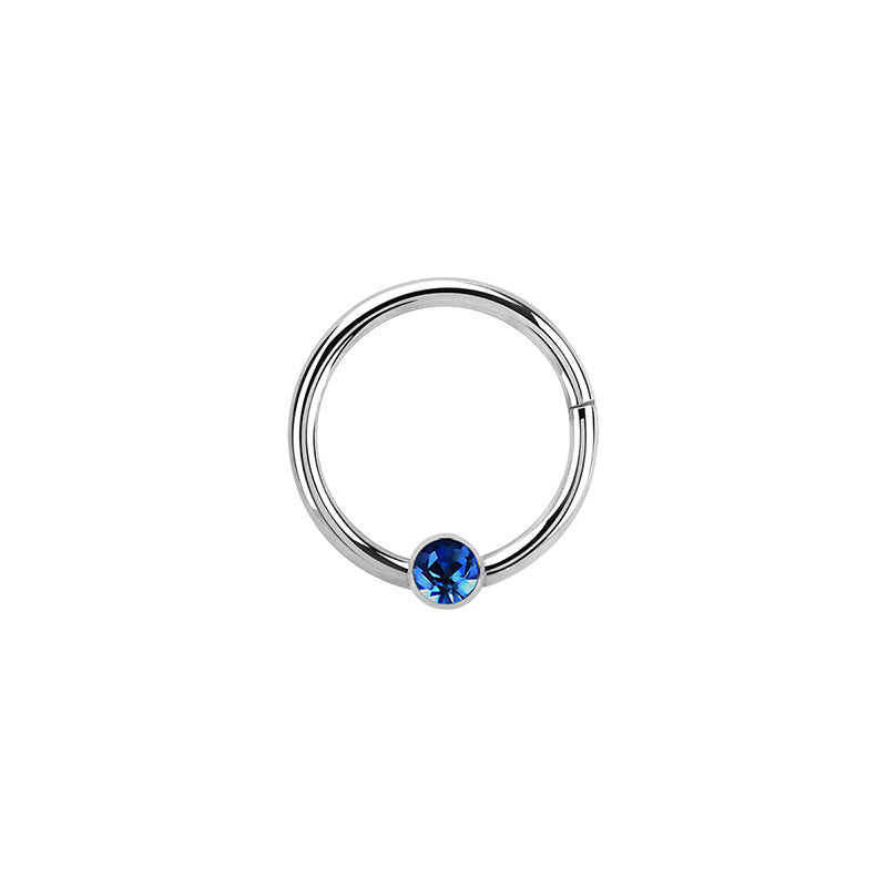 Silver Surgical Steel Sapphire Hinged Ring