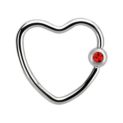 16g Surgical Steel Light Siam Heart Ring