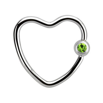 16g Surgical Steel Heart Ring