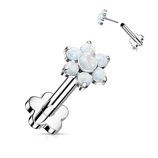 Titanium White Opal Flower Threadless Top