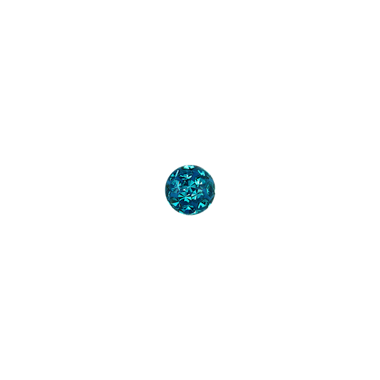 14g 5mm Blue Zircon Ferido Externally Threaded Ball