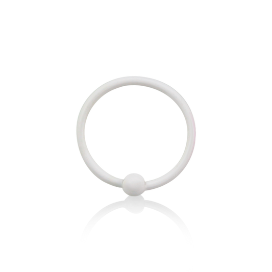White Color-Plated 925 Sterling Silver Nose Ring