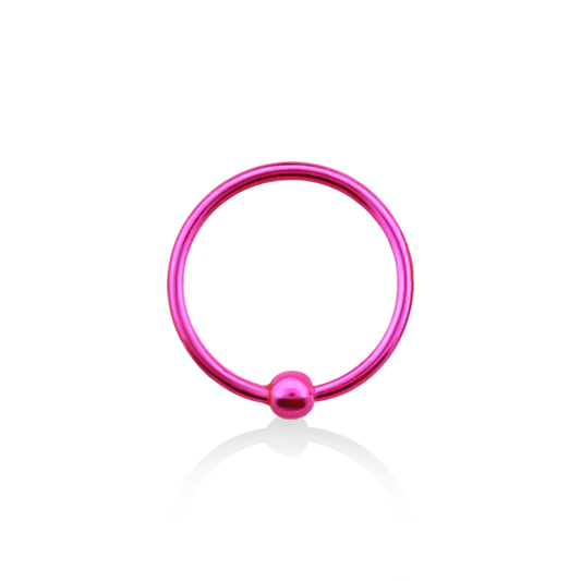 Pink Color-Plated 925 Sterling Silver Nose Ring