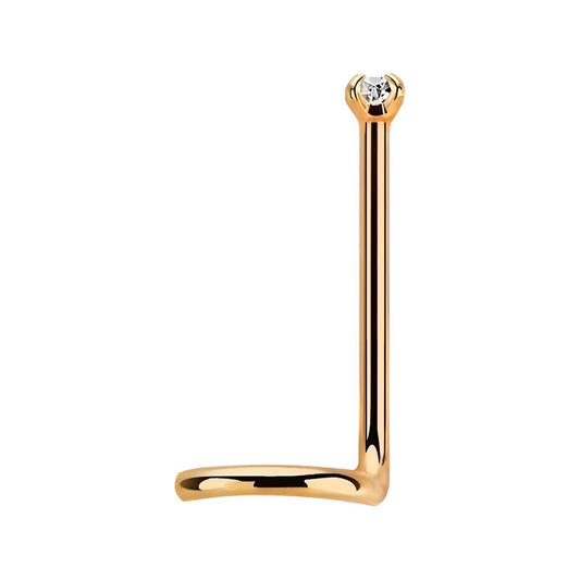 20g Rose Gold Cubic Zirconia Surgical Steel Nose Screw