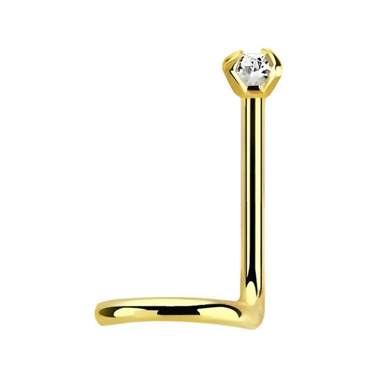 20g 2mm Gold CZ Claw Nose Screw