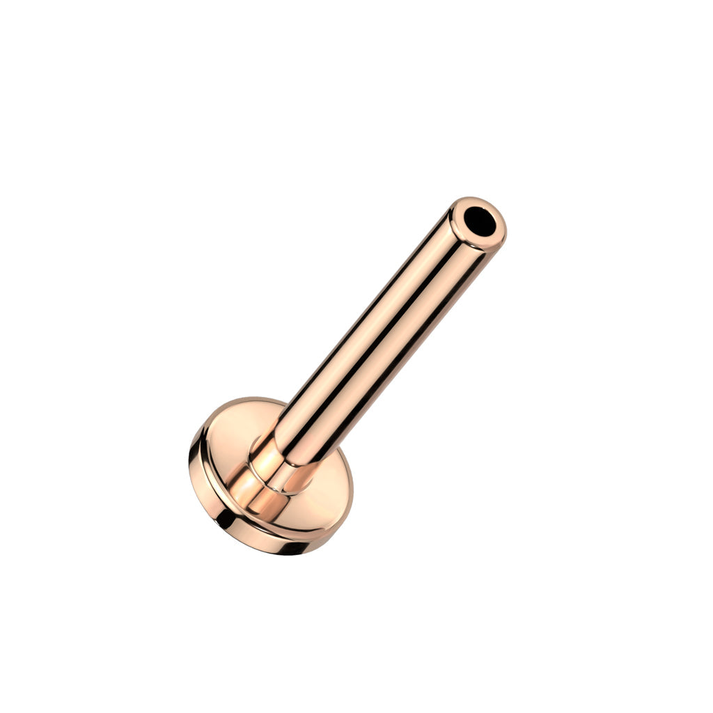 16g Titanium Threadless Labret Rose Gold