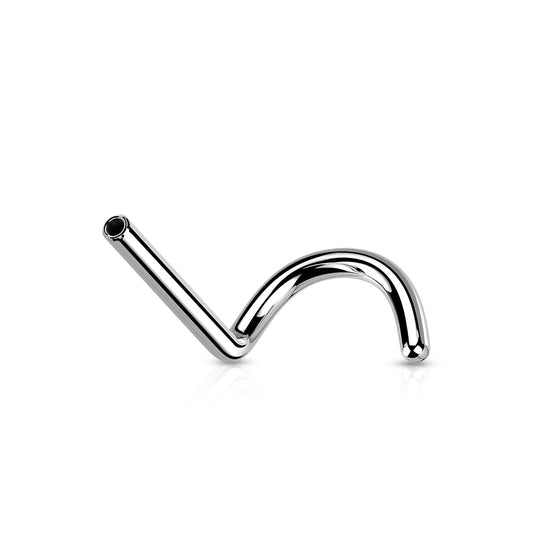 Silver Titanium Threadless Nose Screw Base