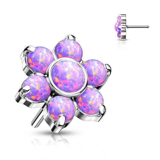 Titanium Purple Opal Flower Threadless Top