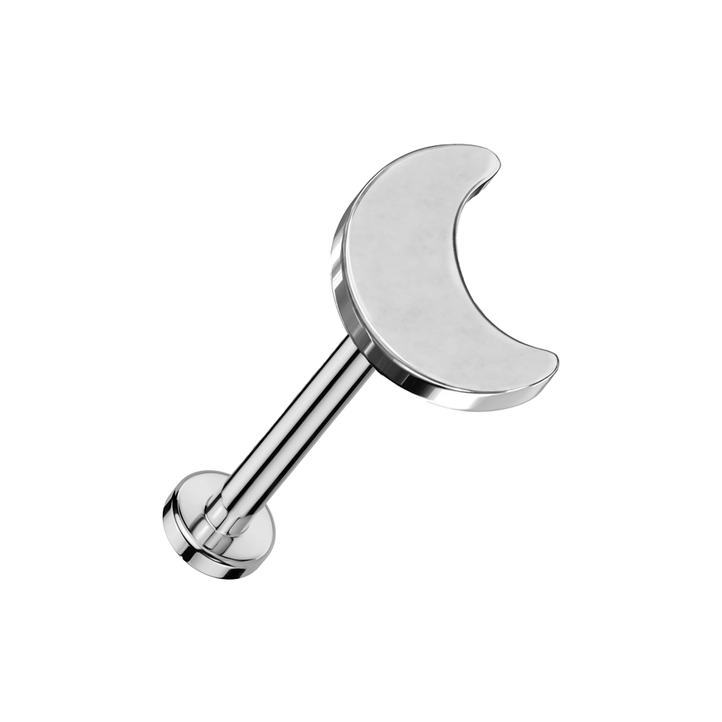 Silver Moon Titanium Threadless Labret – Keen on Piercing