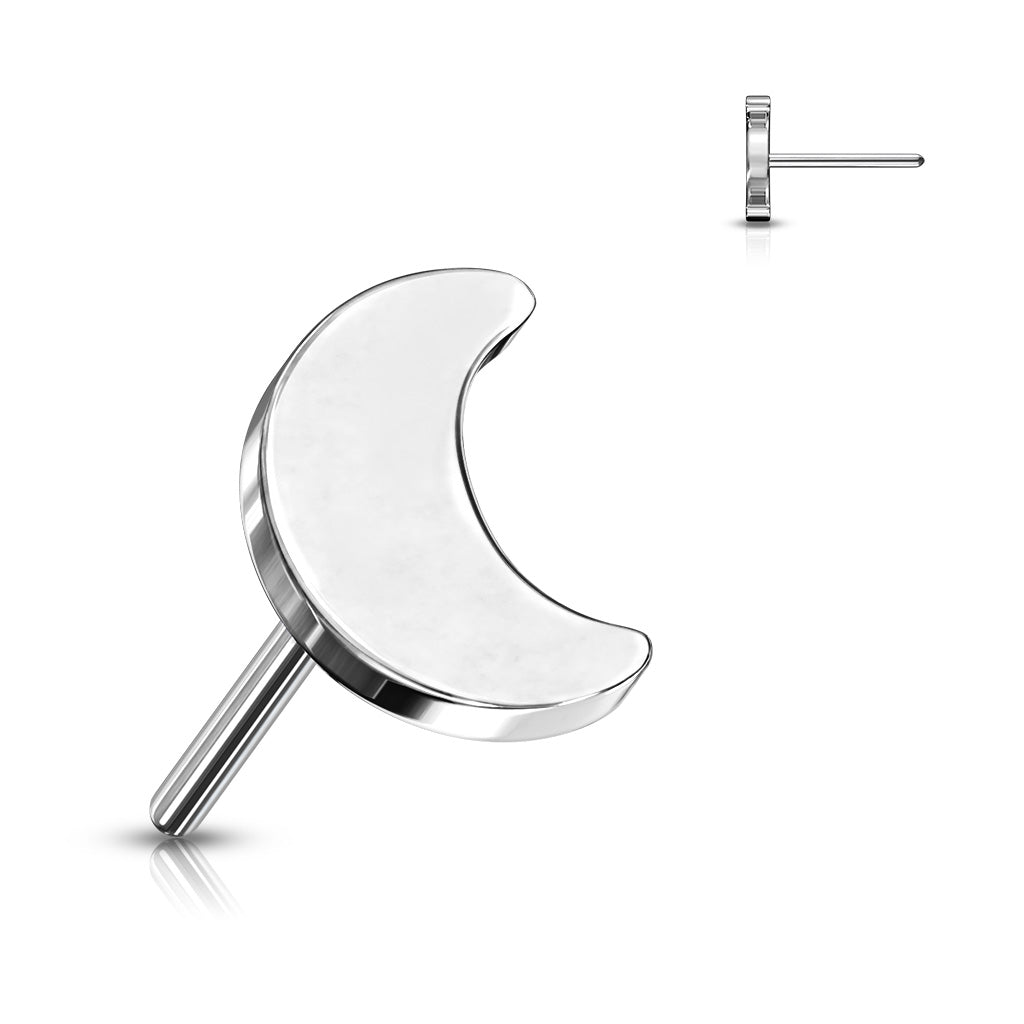 Threadless Plug Silver Moon Titanium Threadless Top – Keen on Piercing
