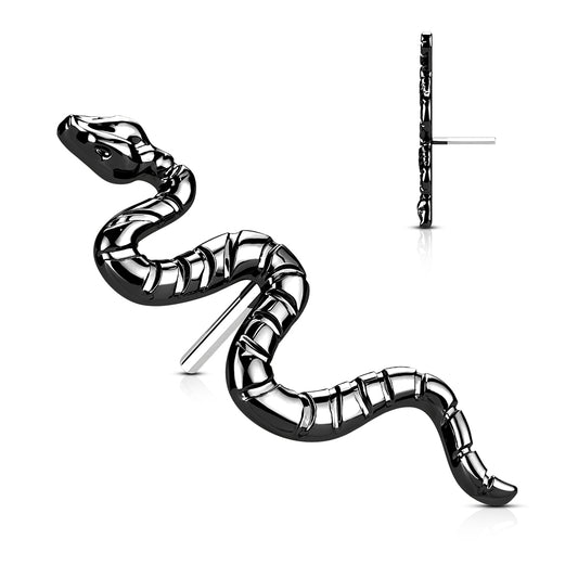 Black Titanium Snake Threadless Top