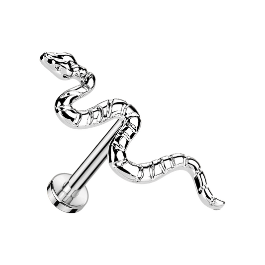 Silver Snake Titanium Threadless Labret