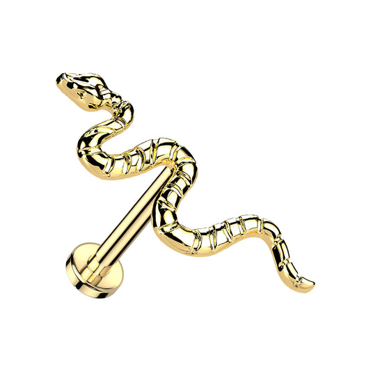 Gold Snake Threadless Labret